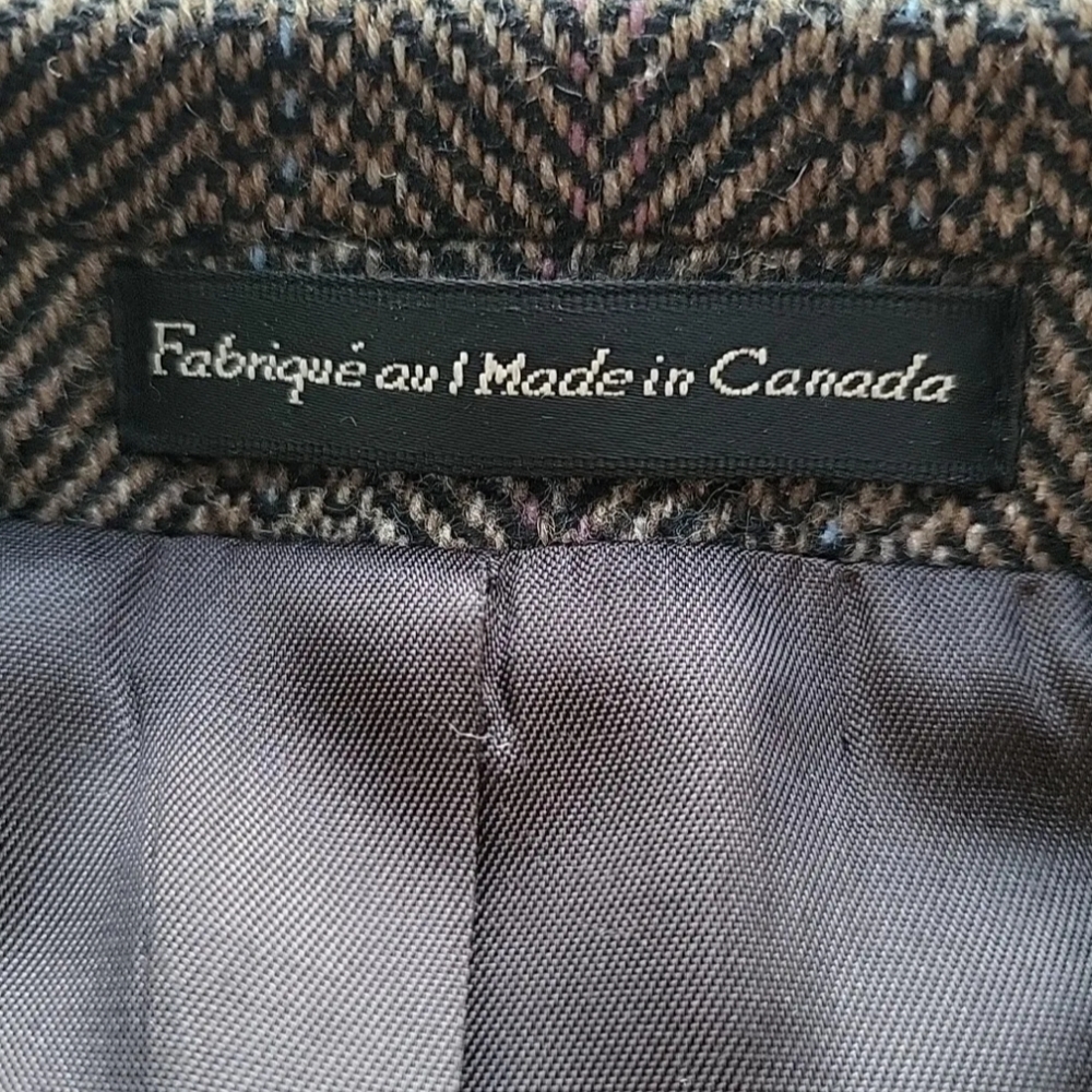 Cricketeer Blazer Mens 48L Brown Herringbone Lambswool Sport Coat Jacket Canada - Picture 14 of 14